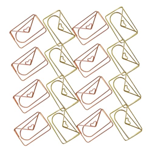TEHAUX 20 Stück Kreative Büroklammern Briefumschlag Form Roségold Gold Lustige Papierclips für Schule Büro Zuhause Dokumentenorganisation von TEHAUX