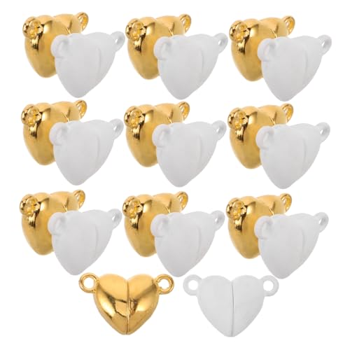TEHAUX 20 Stück Magnetische Schmuckverschlüsse: Herzförmige Magnetische Halskettenverschlüsse Und -verschlüsse, Doppelarmband, Halskette, Schmuckzubehör TEHAUX 20 Stück Magnetische Schmuckverschlüsse: Herzförmige Magnetische Halskettenverschlüsse Und -verschlüsse, Doppelarmband, Halskette, Schmuckzubehör von TEHAUX