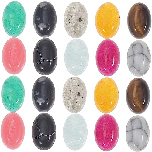 TEHAUX 20 Stück Oblate für den einzug slico gemuse outlet Perlenarmband-Herstellungsset für groß Cabochons mit flacher Rückseite DIY Schmuckherstellungsmaterial Jade von TEHAUX