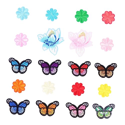 TEHAUX 20 Stück Patch klopfen funky Kleiderflicken für Löcher Denim reparaturflicken scrapbbok hemd Stickapplikationen aus Stoff stereoskopischer Kleidungsfleck Stoff-Polyester-Vliesstoff von TEHAUX