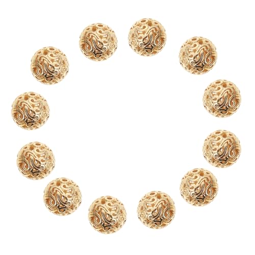 TEHAUX 20 Stück Perlen Herstellung für schmuck herstellen schmuck selbstmachen Bastelgeschenk Schmuckzubehör kügelchen Schlüsselanhänger Perle runde ausgehöhlte Perle Kupfer Golden TEHAUX 20 Stück Perlen Herstellung für schmuck herstellen schmuck selbstmachen Bastelgeschenk Schmuckzubehör kügelchen Schlüsselanhänger Perle runde ausgehöhlte Perle Kupfer Golden von TEHAUX