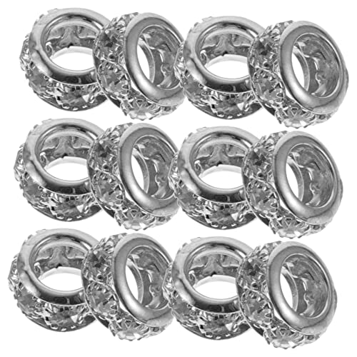TEHAUX 20 Stück Rondell-perlen Spacer Basteln Schmuck Große Perlen Herstellung Loch Armbänder Schüttgut Abstandshalter Für Schnell Scheibe Distanzperlen Aus Kupfer Kristall Silver TEHAUX 20 Stück Rondell-perlen Spacer Basteln Schmuck Große Perlen Herstellung Loch Armbänder Schüttgut Abstandshalter Für Schnell Scheibe Distanzperlen Aus Kupfer Kristall Silver von TEHAUX