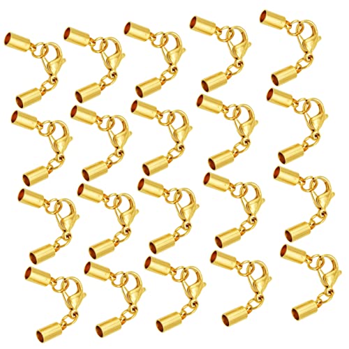 TEHAUX 20 Stück Schnalle Aus Lederband Verschlüsse Sterling Für Armbänder Schließe Halskette Schließungen Kabel Haken Schmuckverschluss Kettenverschluss Golden TEHAUX 20 Stück Schnalle Aus Lederband Verschlüsse Sterling Für Armbänder Schließe Halskette Schließungen Kabel Haken Schmuckverschluss Kettenverschluss Golden von TEHAUX