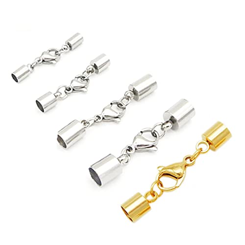TEHAUX 20 Stück Schnalle aus Lederband Halskettenverschluss Kabel Schließe silberne Halskettenkette Halskette Silber Verschlüsse Hummerschere Schmuckverschluss Silver TEHAUX 20 Stück Schnalle aus Lederband Halskettenverschluss Kabel Schließe silberne Halskettenkette Halskette Silber Verschlüsse Hummerschere Schmuckverschluss Silver von TEHAUX