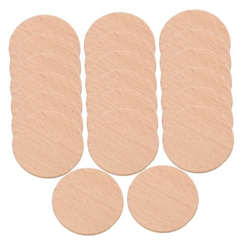TEHAUX 20 Stück Teiliges Buche Holzscheiben Runde Blank Craft Wood Circles Für DIY Basteln Bemalen Hochzeit Und Heimdekoration Natürliche Unvollendete Holzrohlinge von TEHAUX