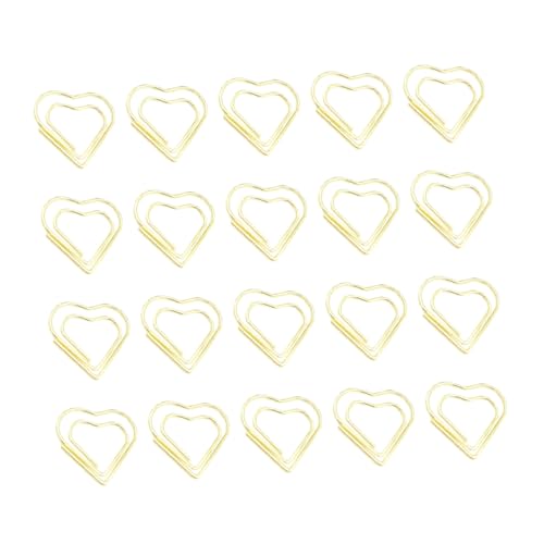 TEHAUX 20 Stück Teiliges Herzförmige Metall papierklammern Kreative Praktische Notizhalter und Lesezeichen für Zuhause Stabile Goldene Büroklammern zum Organisieren von Dokumenten TEHAUX 20 Stück Teiliges Herzförmige Metall papierklammern Kreative Praktische Notizhalter und Lesezeichen für Zuhause Stabile Goldene Büroklammern zum Organisieren von Dokumenten von TEHAUX