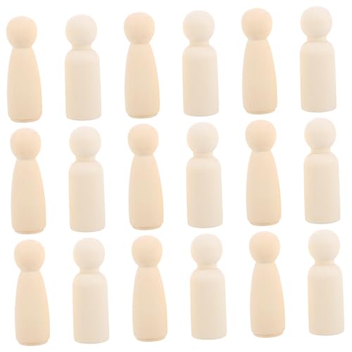 TEHAUX 20 Stück Teiliges Unbehandelte Holz puppenfiguren für DIY Basteln Malen Vielseitige Holzfiguren für Handpuppen Puppenhaus deko Kreativspielzeug für Familie und Schule von TEHAUX