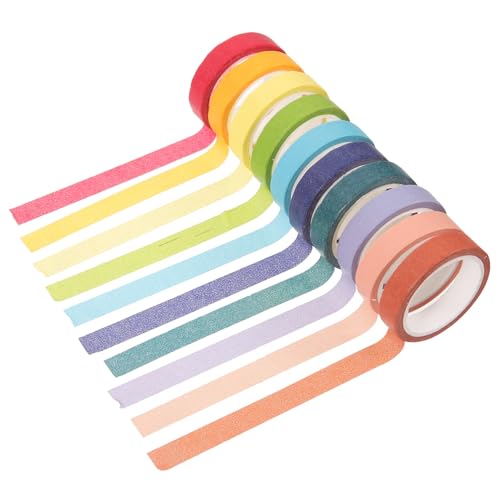TEHAUX 20 Stück Teiliges Washi Tape Regenbogenfarben Selbstklebendes Masking Tape für Scrapbooking DIY Basteln und Dekoration Bunte Klebebänder für Tagebücher Planer und Kreative von TEHAUX