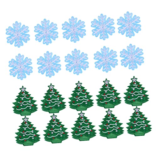 TEHAUX 20 Stück Teiliges Weihnachtsbaum Schneeflocke Applikationen Bestickte Weihnachtsaufnäher aus Hochwertigem Material Langlebig für Kleidung Festliche Weihnachtsdeko Einfaches TEHAUX 20 Stück Teiliges Weihnachtsbaum Schneeflocke Applikationen Bestickte Weihnachtsaufnäher aus Hochwertigem Material Langlebig für Kleidung Festliche Weihnachtsdeko Einfaches von TEHAUX