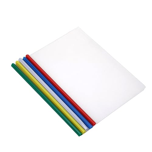 TEHAUX 20 Stück Vertragsakteninhaber büromaterial aufbewahrung plastikordner Farbige Ordnerstange Dokumentenhalter Transparente Kunststoffmappe Schiebestangenhalter A4-Papier-Organizer von TEHAUX