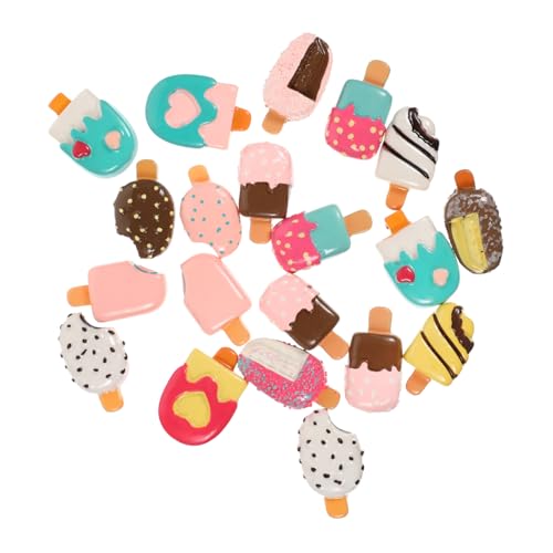 TEHAUX 20 Stück aus Harz Cartoon-Eiscreme-Anhänger Reiz haar haar volumenclip spaß ohhringe lustig haar pin Bastelbedarf Eiscreme-Ornament aus Harz von TEHAUX