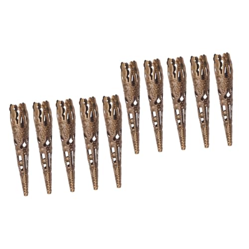 TEHAUX 200 Stk Langer Trompetenblumenhalter Wildleder Endkappe Perlenkappe Im Bali-stil Säulenperlenkappe Große Perlenkegelkappen Miniatur-kegelperle Perlenkappen Silber Quasten-endkappe von TEHAUX