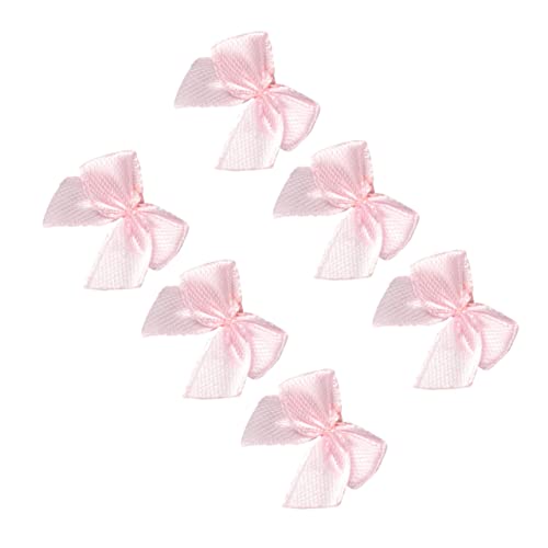TEHAUX 200 Stück Blumenzubehör Aus Stoff Schleife Spitzenband Seide Geburtstag Wickelband Beulenbögen Mini-bastelbögen Nähen Bogen Mini-bögen Bänder Zum Verpacken Basteln Party Rosa von TEHAUX