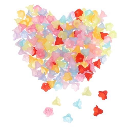 TEHAUX 200 Stück Bunte Acryl Matte Blumen Perlenkappen mit Glockentulpen-design Leichte Langlebige Schmuck Spacer für DIY Halsketten Armbänder Ohrringe Vielseitiges Bastelzubehör TEHAUX 200 Stück Bunte Acryl Matte Blumen Perlenkappen mit Glockentulpen-design Leichte Langlebige Schmuck Spacer für DIY Halsketten Armbänder Ohrringe Vielseitiges Bastelzubehör von TEHAUX