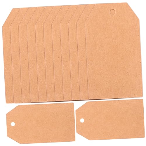 TEHAUX 200 Stück Geschenkanhänger für DIY preisschild platzkarte Beschriftungskarten Papierspuren Aufkleber-Etiketten Label-Tags Graffiti-Papier-Tags doppelseitige Etiketten Light Brown von TEHAUX