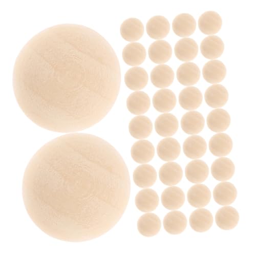 TEHAUX 200 Stück Halbe Holzperlen Unlackierte DIY Holz Kugeln für Bastelprojekte Schmuckherstellung und Kreative Handarbeiten Unfertige Holzkugeln für Dekorationen und von TEHAUX