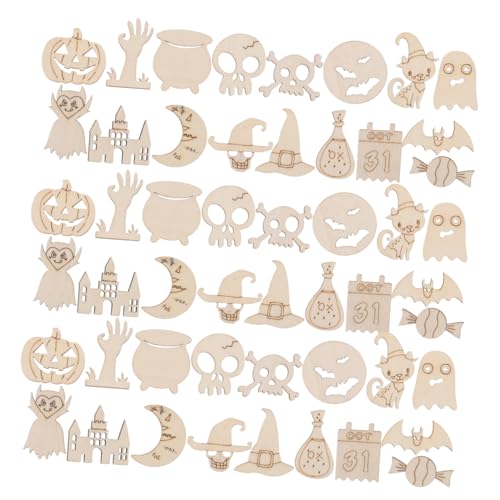 TEHAUX 200 Stück Halloween handgefertigte Holzspäne Halloween -Handwerk hängt hölzerner leerer Kürbis Holzausschnitt selber machen Holzmalerei für TEHAUX 200 Stück Halloween handgefertigte Holzspäne Halloween -Handwerk hängt hölzerner leerer Kürbis Holzausschnitt selber machen Holzmalerei für von TEHAUX