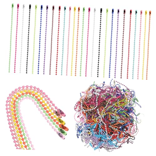 TEHAUX 200 Stück Schmuckherstellungsketten Kugelketten Perlen Schlüsselanhänger Perlenkette Schlüsselanhänger Kugelkette Halskette Kette Perlen Für von TEHAUX