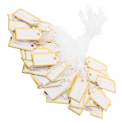 TEHAUX 200 Stück Schmuckpreisschilder Leere Anhänger für Schmuckpreise hängende Preisschilder Kleidungsetikett für Zeichen Mini Papieretiketten Preisschilder aus Papier Papierkarte Golden TEHAUX 200 Stück Schmuckpreisschilder Leere Anhänger für Schmuckpreise hängende Preisschilder Kleidungsetikett für Zeichen Mini Papieretiketten Preisschilder aus Papier Papierkarte Golden von TEHAUX