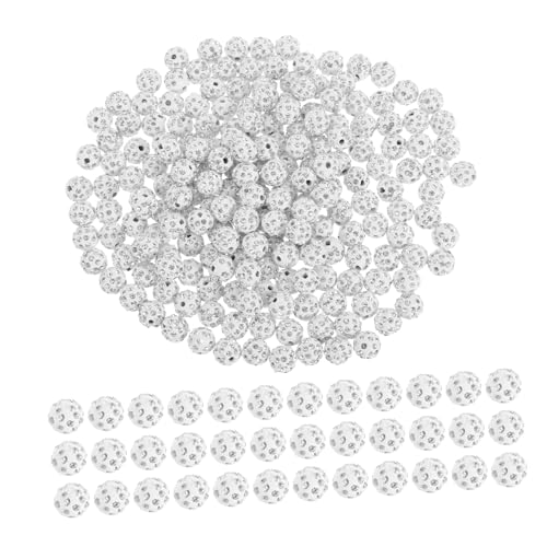 TEHAUX 200 Stück Weiße Runde Strass Tonperlen Disco Ball Glitzer Perlen für Schmuckherstellung DIY Armbänder Halsketten Basteln TEHAUX 200 Stück Weiße Runde Strass Tonperlen Disco Ball Glitzer Perlen für Schmuckherstellung DIY Armbänder Halsketten Basteln von TEHAUX