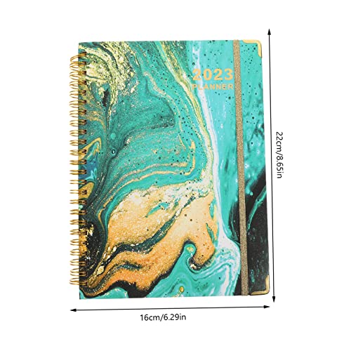 TEHAUX 2023 Notizbuch Zeitplan Täglich Homeschool -planer Klein Studie Tragbarer A5-notizblock Wochenplaner Notizbücher Planungsbuch Akademisch Monatsplaner Green Papier von TEHAUX