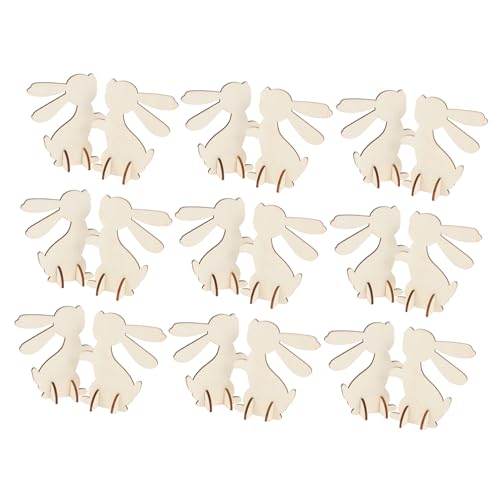 TEHAUX 20Stücke DIY Osterhasen Holzfiguren Handgefertigte Osterdekorationen Für Bastelprojekte Für Festlichkeiten von TEHAUX