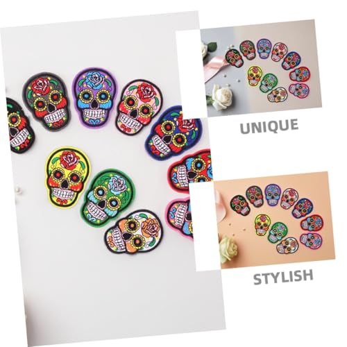 TEHAUX 22 Stück Teiliges Gestickter Schädel Aufnäher zum Aufnähen und Aufbügeln Dekorative Patches für Kleidung Jacken Rucksäcke Hüte Vielseitig Einsetzbar für DIY Fashion Fans TEHAUX 22 Stück Teiliges Gestickter Schädel Aufnäher zum Aufnähen und Aufbügeln Dekorative Patches für Kleidung Jacken Rucksäcke Hüte Vielseitig Einsetzbar für DIY Fashion Fans von TEHAUX