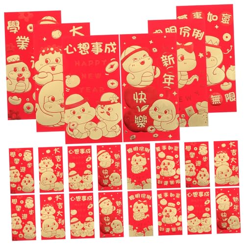 TEHAUX 24 Stück Teiliges Chinesische Rote Umschläge Langformat Glücksumschläge für Neujahr Traditionelle Hongbao mit Design für Festliche Anlässe und Hochzeiten TEHAUX 24 Stück Teiliges Chinesische Rote Umschläge Langformat Glücksumschläge für Neujahr Traditionelle Hongbao mit Design für Festliche Anlässe und Hochzeiten von TEHAUX