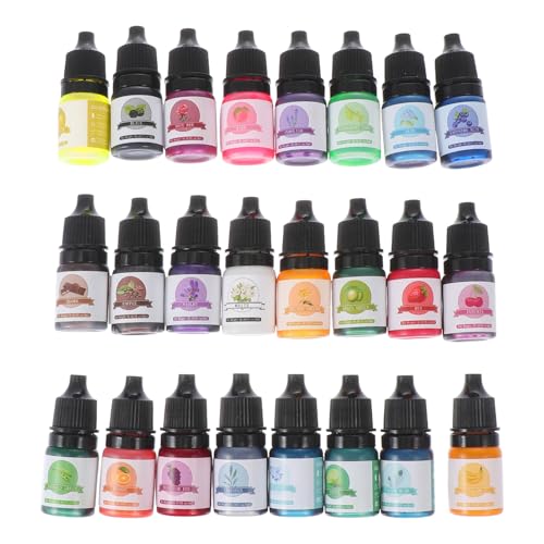 TEHAUX 24 Stück Teiliges Flüssiges Epoxidharz Farbpigment Hochdeckende Gesättigte Ölfarben für DIY Harzkunst Schmuckherstellung Scrapbooking Vielseitig und Geeignet für Anfänger von TEHAUX