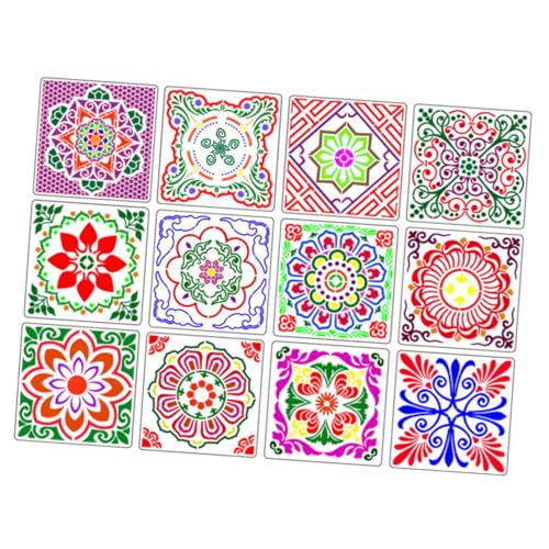 TEHAUX 24 Stück Teiliges Mandala Schablonen Malerei Schablonen für Diy Kunstprojekte Vielseitig Einsetzbar für Zuhause und Bastelarbeiten Hochwertigem Material Gefertigt von TEHAUX