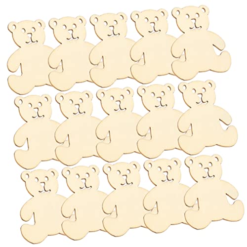 TEHAUX 24Stücke DIY Holzbären Unbemalte Holzscheiben für Bastelideen für Kindergeburtstag und Handwerk Leicht zu Bemalen Gestalten von TEHAUX