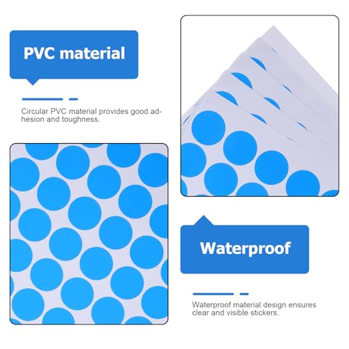 TEHAUX 25 Blatt Blaue Wasserdichte Runde Punktaufkleber Selbstklebende Farbkodierungsetiketten mit Klebepunkten Kratzfeste PVC Aufkleber für Organisation Druck Handschriftgeeignet TEHAUX 25 Blatt Blaue Wasserdichte Runde Punktaufkleber Selbstklebende Farbkodierungsetiketten mit Klebepunkten Kratzfeste PVC Aufkleber für Organisation Druck Handschriftgeeignet von TEHAUX