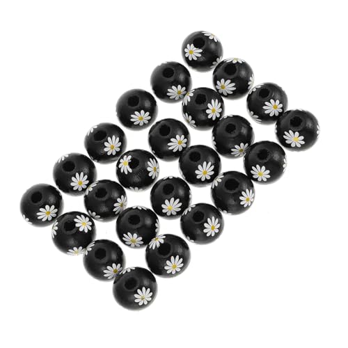 TEHAUX 25 Stück Perlen Runden Halskette Lose Perle Für Herstellung Spacer Schmuck Gänseblümchen Lotusbaum Black TEHAUX 25 Stück Perlen Runden Halskette Lose Perle Für Herstellung Spacer Schmuck Gänseblümchen Lotusbaum Black von TEHAUX