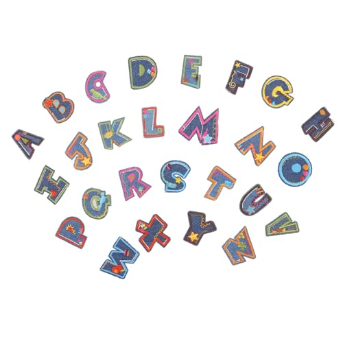 TEHAUX 26 Stück Aufbügler-alphabete Für Kleidung, Gestickte Buchstaben-patches Für Jeans, Mäntel, Hosen, Diy-nähflicken Zum Reparieren Von Wärmeübertragungsbuchstaben-dekorationen von TEHAUX