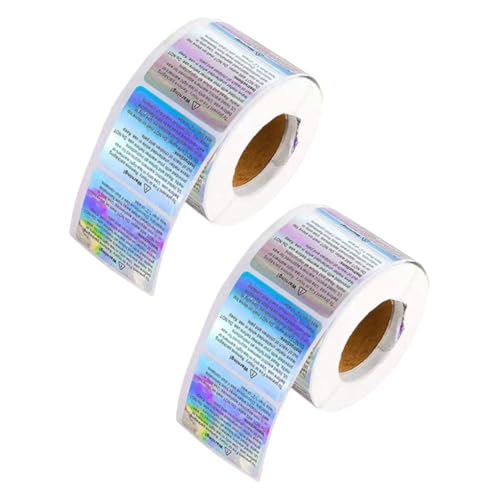 TEHAUX 2Rollen Sicherheitsetiketten für Wachsschmelzen Holographische Kerzenwarnaufkleber Selbstklebende Rechteckige Etiketten für Diy Kerzengläser und Dosen pro Rolle von TEHAUX
