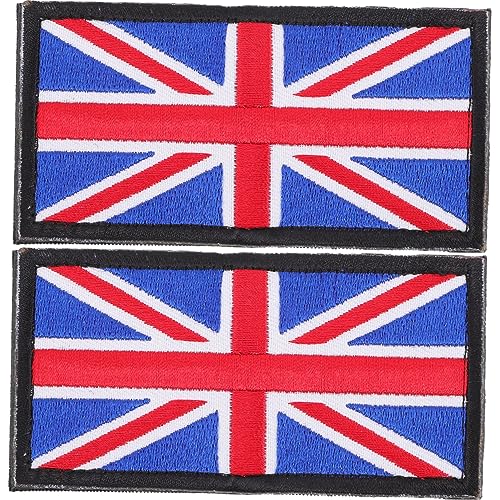 TEHAUX 2Stücke Flaggen Aufnäher Britische Nationalflagge Patch für Kleidung Taschen und Rucksäcke Einfach zu Bügeln Vielseitige Dekoration für DIY Projekte von TEHAUX