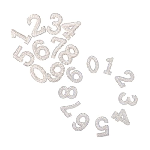 TEHAUX 2er-set Perlen-strass-zahlenflicken 0–9: Diy-kleidungsdekor, Bügelbilder Für Hüte, Taschen, Jeans, Schuhe, Hemden, Hausadressennummern von TEHAUX