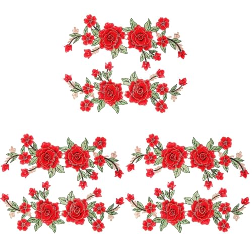 TEHAUX 3 Paar Bestickte Spitzenaufnäher Blumen Verzierungen Zum Basteln Hüte Künstliche Blumen Ästhetische Schillernde Pflanzen Party Dekorative Aufnäher Für Kleidung von TEHAUX