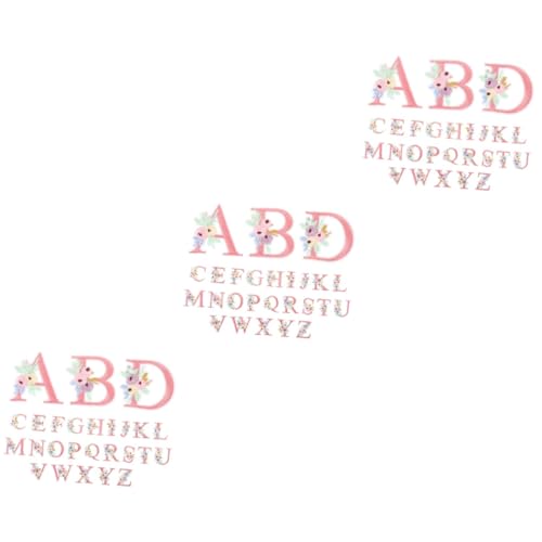 TEHAUX 3 Sätze Auswechselbare Hutflicken Strasssteine ​​Kleidungsflicken Monatsflicken Hosenflicken Applikation Buchstaben Aufnäher Für Jeans Auswechselbare Mantelflicken Hut 26 Stücke * 3 von TEHAUX