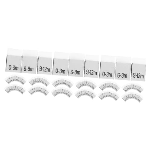 TEHAUX 3 Sätze Monatsetiketten Für Neugeborenenkleidung Monatsetiketten Für Kleidung Nähen Organizer Für Babykleidung Geschlechtsneutrale Babykleidung Kleiderjunge Polyester 300 Stück * 3 von TEHAUX