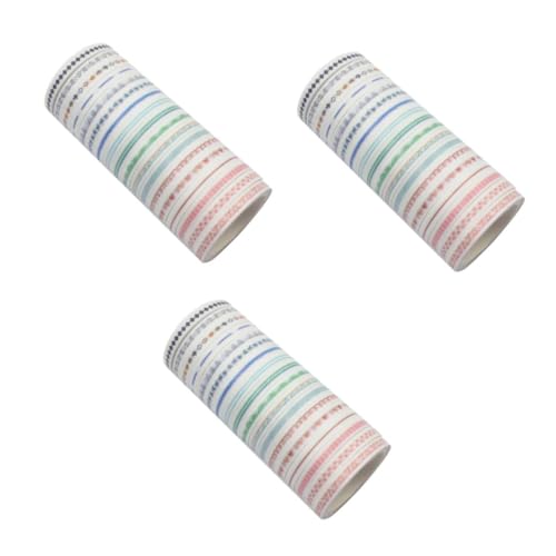 TEHAUX 3 Sätze Papierklebeband Selber Machen Basteln Für Bastelmaterial Für Geschenkverpackungen present Ideas The Washi Tape Buchalbum Klebeband Fotoalbumband 18 Rollen * 3 von TEHAUX