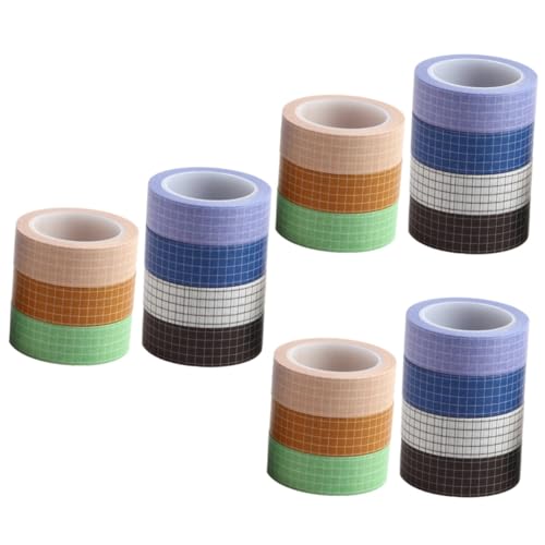 TEHAUX 3 Sätze Teiliges Diy Washi Tape Mit Gittermuster Dekoratives Klebeband Für Scrapbooking Tagebuch Und Bunten Farben Wiederverwendbar Und Rückstandsfrei 7 Stück * 3 von TEHAUX