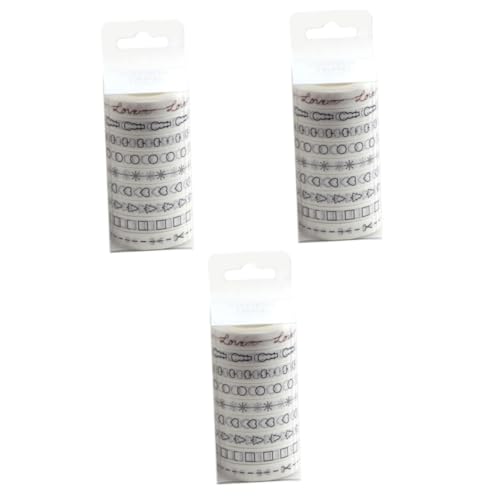 TEHAUX 3 Sätze Washi-tape-set Schrott Klebeband Für Scrapbooking Ästhetisch Papier Klebeband Maskierung Sammelalbum Handwerk Farbe Dünn Abdeckband Scrapbooking Tape Weiß 9 Stück * 3 von TEHAUX