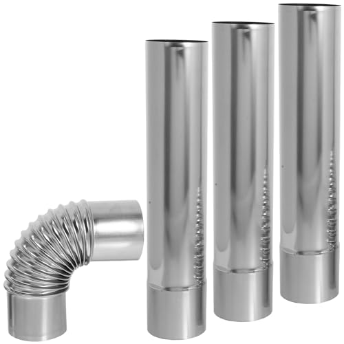 TEHAUX 3 Stck. Abgasrohr mit Winkeladapter Teiliges System für Gas Wasserheizer Gerades Schornsteinrohr zur Effektiven Rauchabführung Rostfrei und Langlebig TEHAUX 3 Stck. Abgasrohr mit Winkeladapter Teiliges System für Gas Wasserheizer Gerades Schornsteinrohr zur Effektiven Rauchabführung Rostfrei und Langlebig von TEHAUX