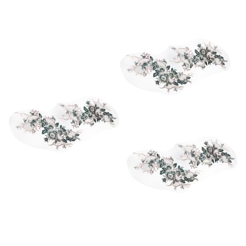 TEHAUX 3 Stck. Corsage Mesh bestickter Stoffflicke für Stickereiflecken Hochzeit Dekoration Aufkleber Blumen Schmetterlingsflicke nähen Rose Patches zum Aufnähen Polyester Grün von TEHAUX