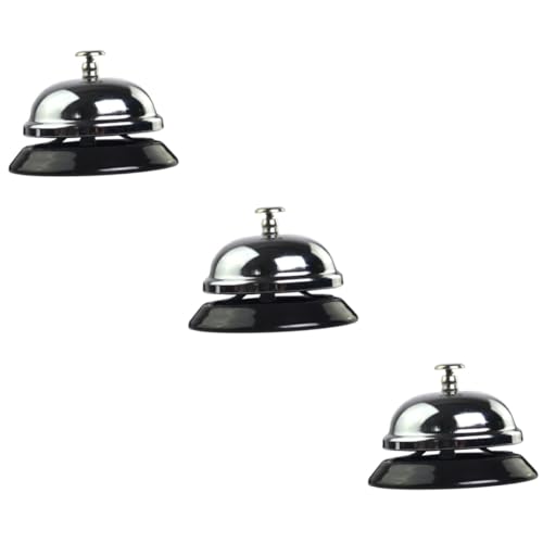 TEHAUX 3 Stck. klassische Dienstklingel handgehaltene Glocke Erwachsene Silber Empfangshandbuch Spiel innen handglocke rezeptionsklingel Küchenglocke Empfangsglocke Mode-Rufglocke Silver von TEHAUX