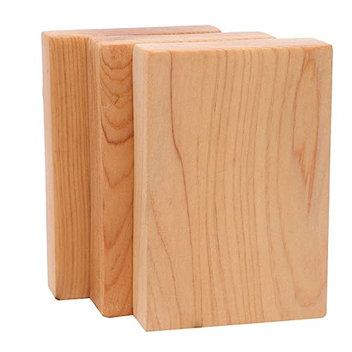 TEHAUX 3 Stück Block bausteine naturholz holzklötze Festivaldekoration ziernieten Stöcke Treibholz Bastelbedarf für Erwachsene Bastelzubehör aus Holz Holzhandwerk hölzern von TEHAUX