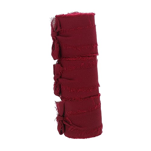 TEHAUX 3 Stück Chiffon-Band Dekorativ Beige Pastell Dekoration staubig seidenband ribbon Chiffonband Textilband Basteln Stoffband Hochzeitsband Bowknot-Band machen Polyester von TEHAUX