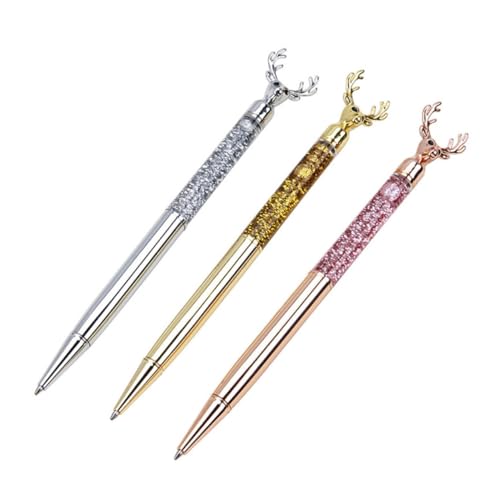 TEHAUX 3 Stück Metall-kugelschreiber Rentierform Glattes Schreiben Weihnachtliche Geschenkidee für Studenten Tragbar und Verschleißfest Edle Farben Roségold Silber Gold TEHAUX 3 Stück Metall-kugelschreiber Rentierform Glattes Schreiben Weihnachtliche Geschenkidee für Studenten Tragbar und Verschleißfest Edle Farben Roségold Silber Gold von TEHAUX