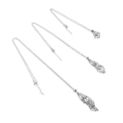 TEHAUX 3 Stück Teiliges Halsketten mit Verstellbarer Kristallkäfig Anhänger Leerer Steinhalter DIY Schmuckzubehör für Kreative Handarbeit TEHAUX 3 Stück Teiliges Halsketten mit Verstellbarer Kristallkäfig Anhänger Leerer Steinhalter DIY Schmuckzubehör für Kreative Handarbeit von TEHAUX